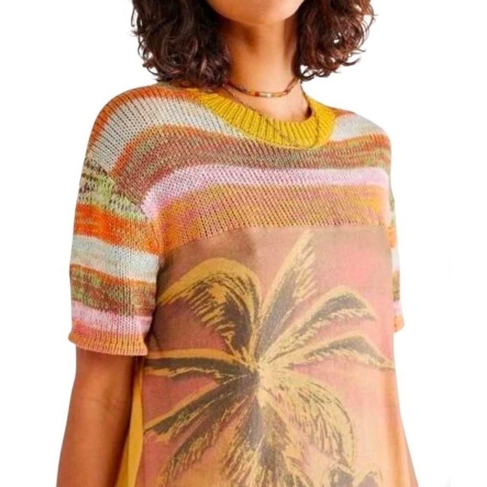 We The Free Multicolor Palm-Print Short Sleeve Tee